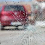 Broken Windscreen following a Road Accident