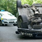 Police attending an accident involving a hit and run driver