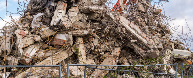 Asbestos and building rubble