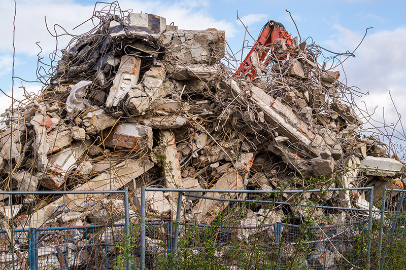 Asbestos and building rubble