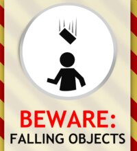 beware of falling objects