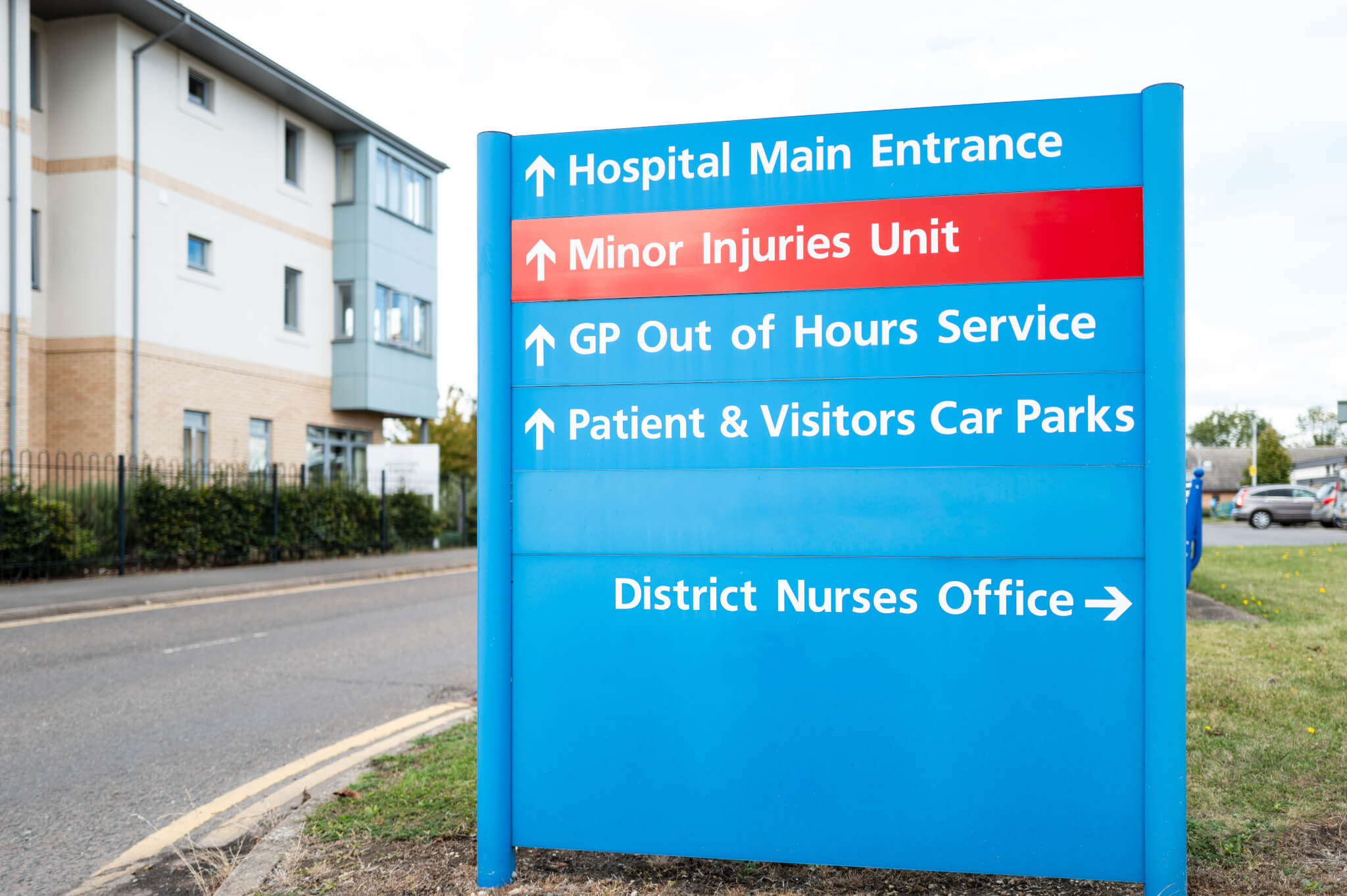 NHS hospital outdoor signage
