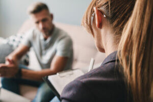 Man seeking mental health support