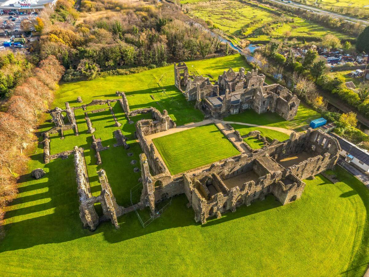 Aerial view of Neath Abbey Aerial view of Neath Abbey