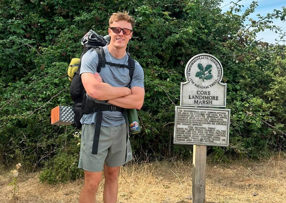 Rhys Pugh on coastal trek Rhys Pugh on coastal trek
