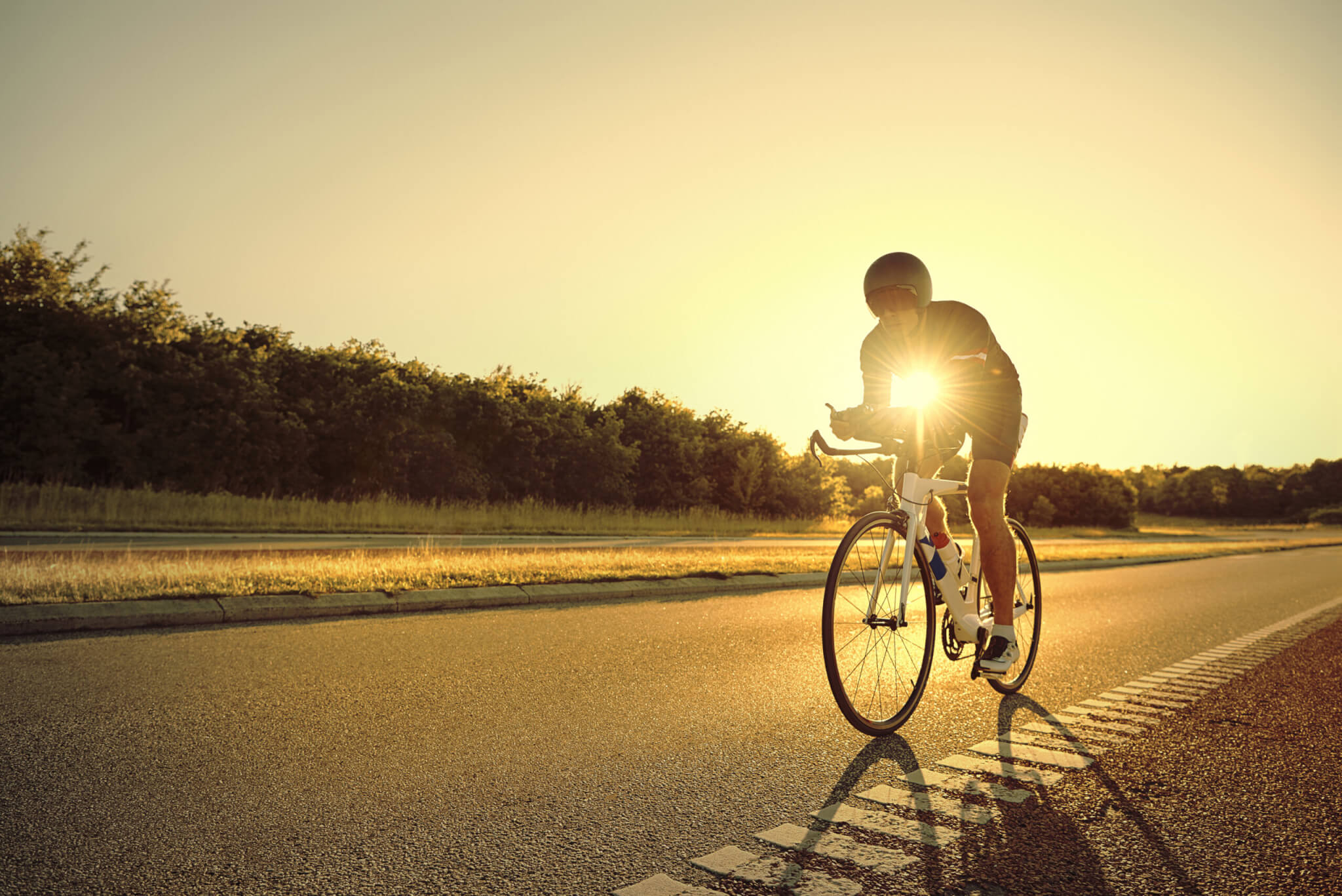 Cyclist at sunset