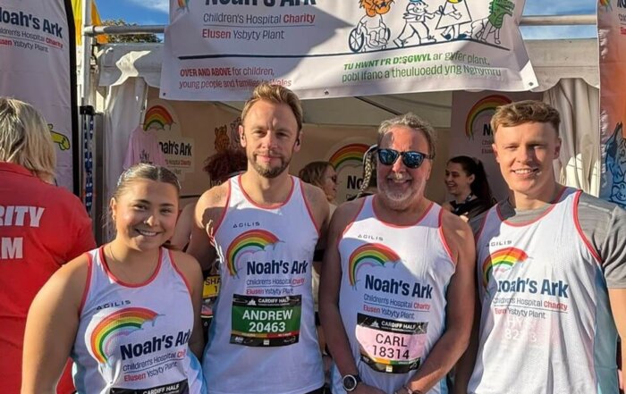 Kate, Andrew, Carl and Rhys before the Cardiff Half Marathon