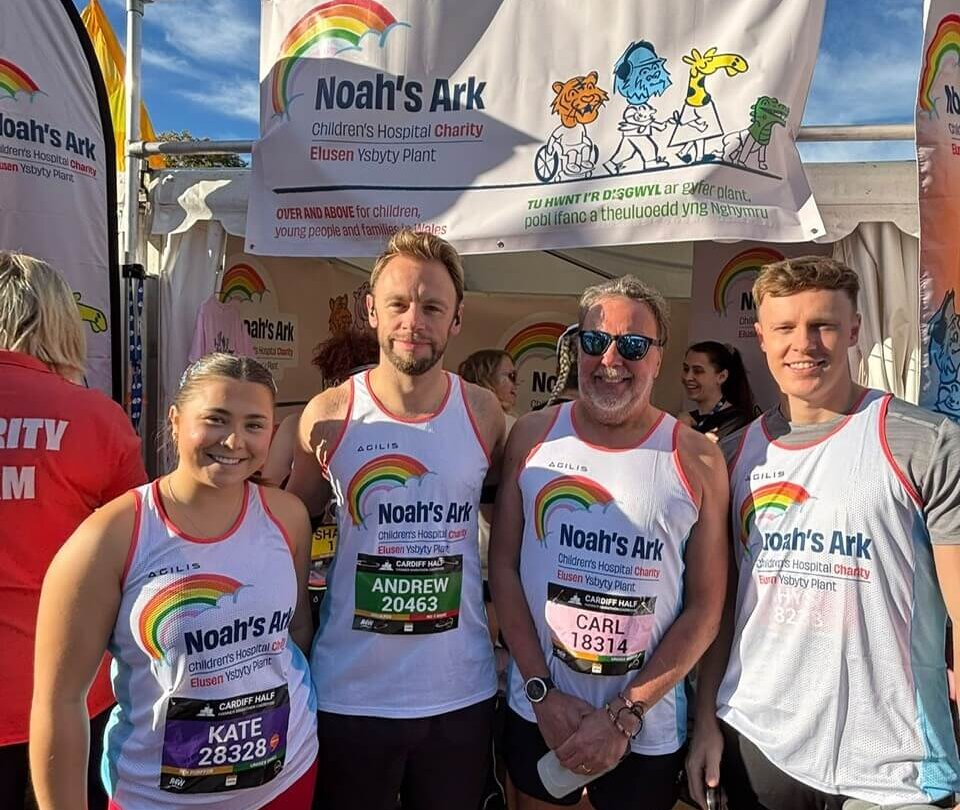 Kate, Andrew, Carl and Rhys before the Cardiff Half Marathon Kate, Andrew, Carl and Rhys before the Cardiff Half Marathon
